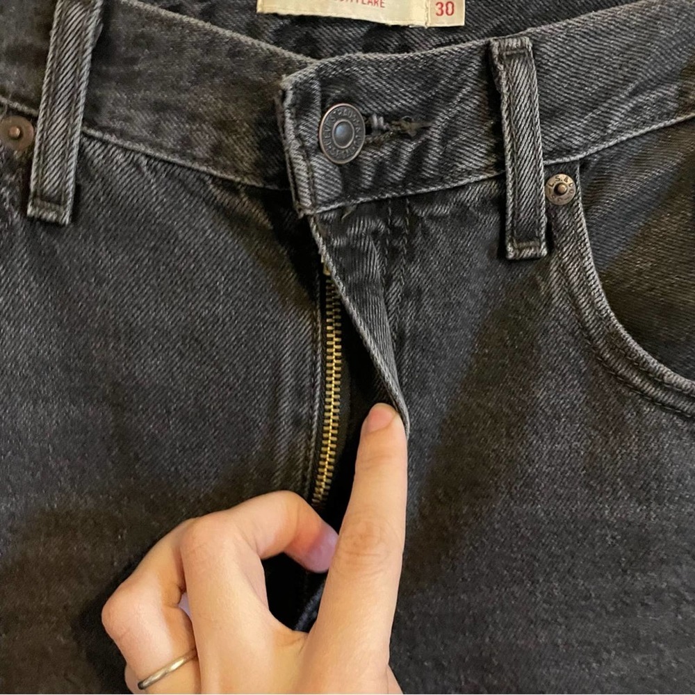 Levi's Black High-Rise Wide-Leg Jeans - Picture 11 of 15